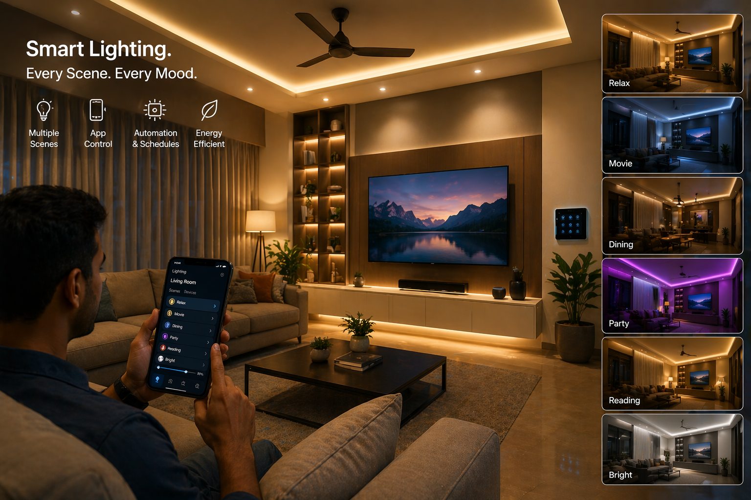 Smart lighting and scene control